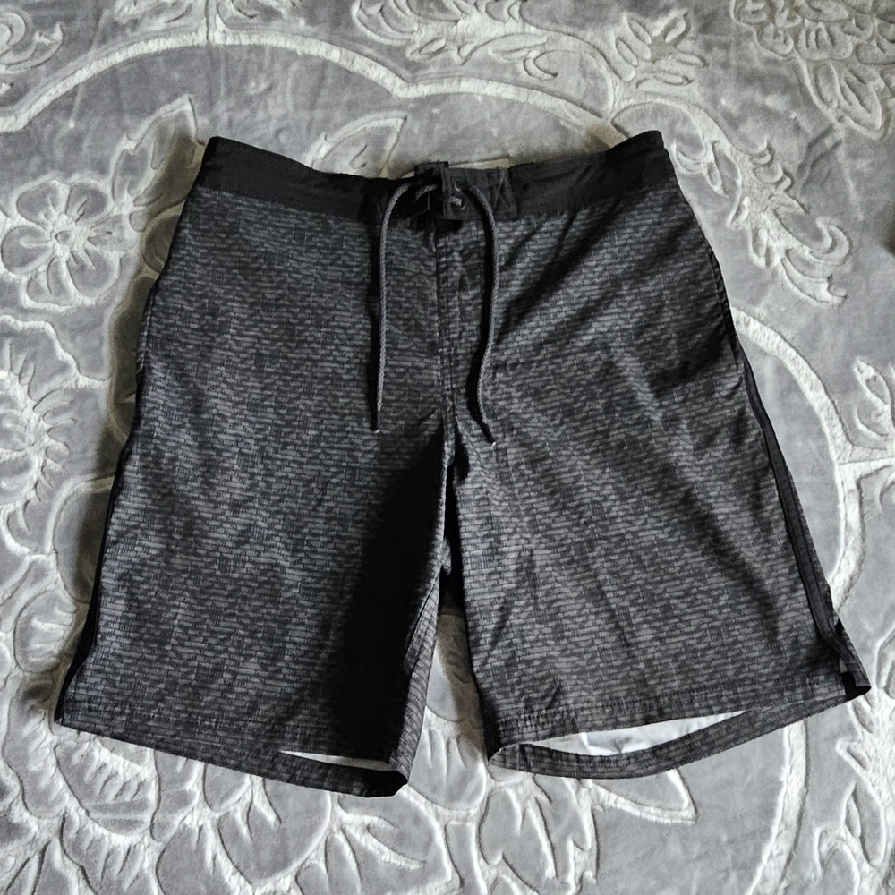Men's Black Heather Drawstring Athletic Shorts